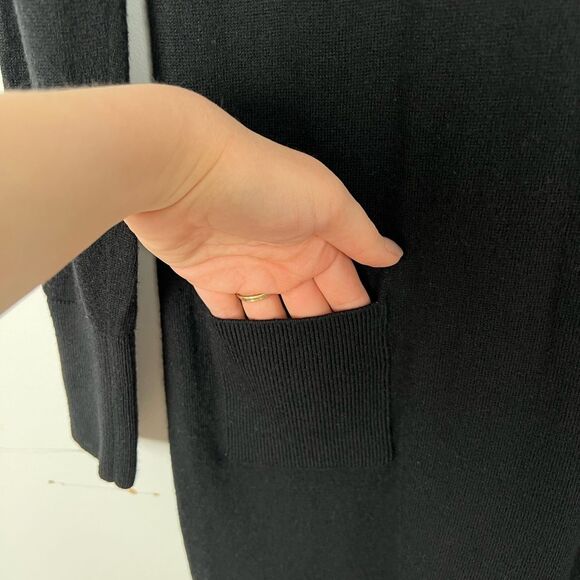 Chicos Black Wool Blend Minimalist Casual Academia Long Sleeve Turtleneck Dress - Picture 5 of 11